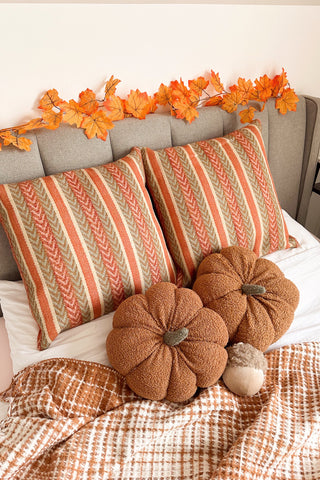 Bouclé Pumpkin Pillow - Autumn Orange