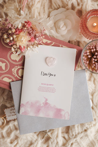 Love You - Rose Quartz Gemstone Card