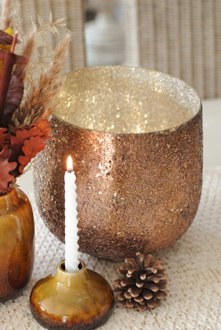Large Brown Mosaic Windlight