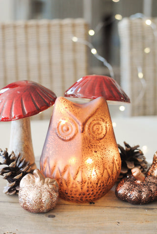 Owl with LED Light - Orange