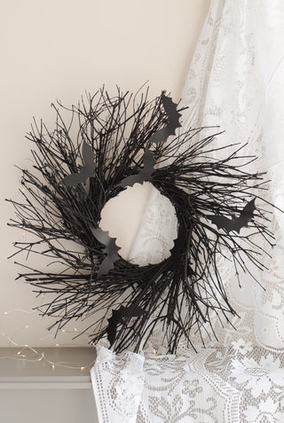 Halloween Wreath with Little Bats