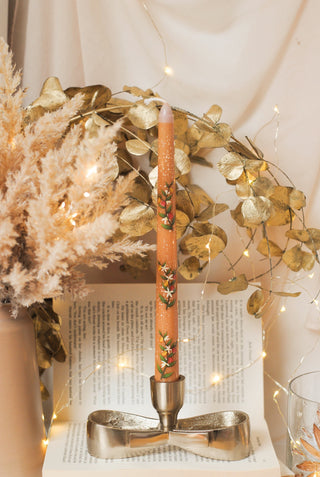 Golden Bow - Dinner Candle Holder