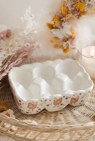 Cute Hens Ceramic Egg Holder