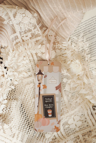 Cosy Café Bookmark with Satin Ribbon