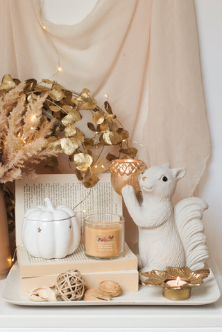 Standing Large Tealight Squirrel - Off White