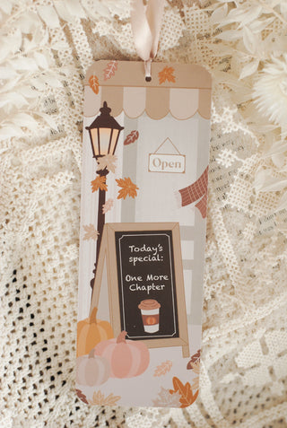 Cosy Café Bookmark with Satin Ribbon