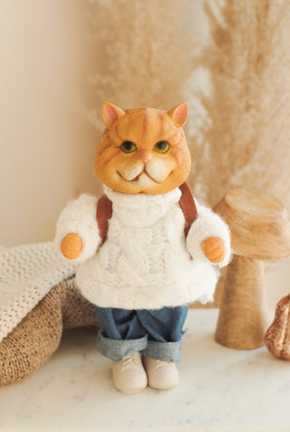 Cat in Sweater Orange
