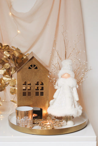 Winter Houses & Night Sky Tealight Holder Large