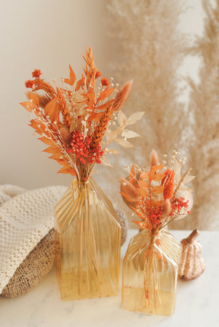 Autumn House Vases Large & Small w/ Flowers I