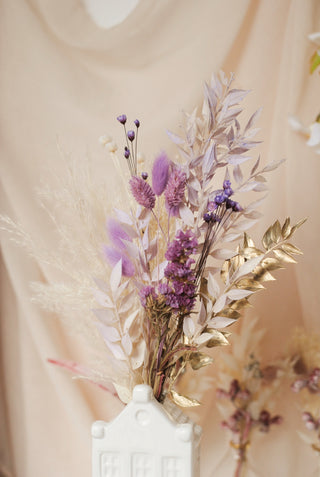 Lilac Bouquet II & Large White House Vase