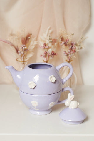 Lilac Bunny Mug & Teapot