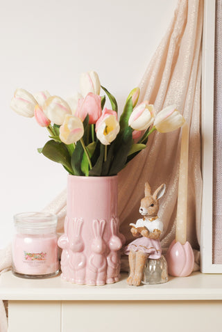 Pink Cracklé Bunny Vase