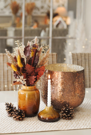 Set of Autumn Vase with Flowers & Little Vase I