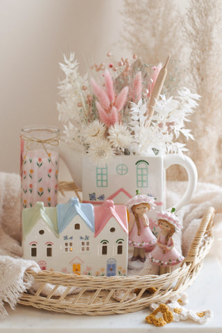 Pastel Houses Tealight Holder