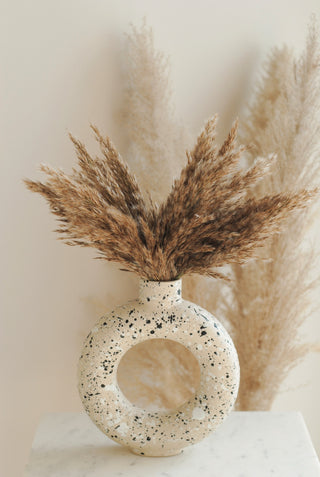 Circle Vase with Dried Flower Bouquet