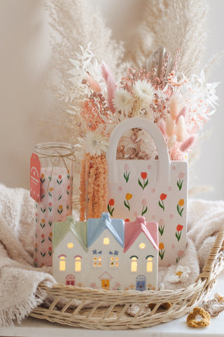 Pastel Houses Tealight Holder