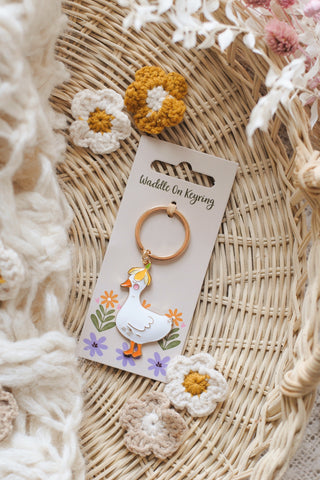 Floral Duckie Keyring