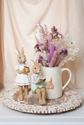 Wooden Detailed White Wash Tray (35cm)