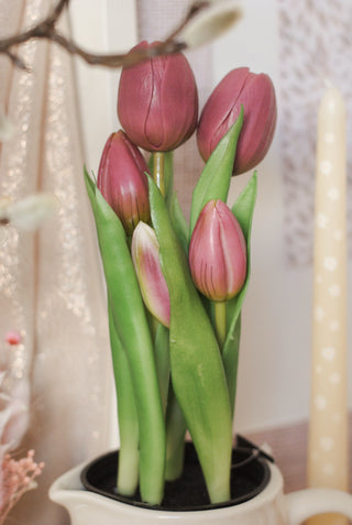 Kunst Tulpen in Potje