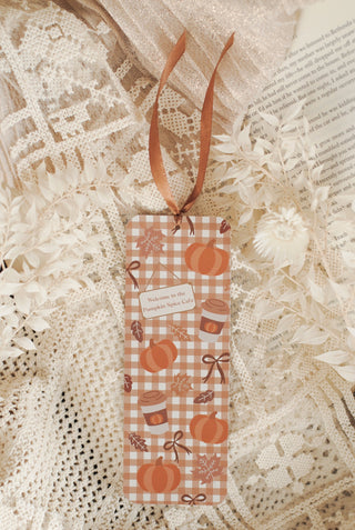Pumpkin Spice Bookmark with Satin Ribbon