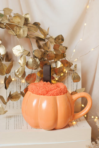 Speckled Pumpkin Mug with Socks