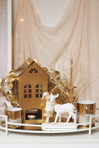 Golden House Tealight Holder - Smalll