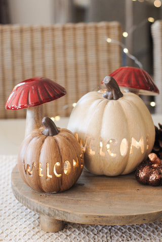Welcome Pumpkin Brown Small
