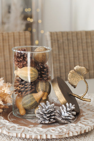 Ginkgo Leaf - Glass Jar with Lid