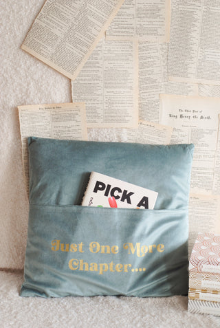 Book Lover Cushion with Book Pocket