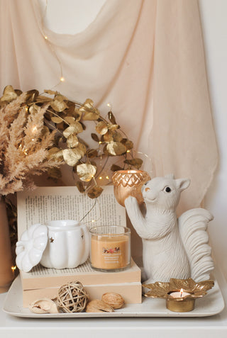 Standing Large Tealight Squirrel - Off White