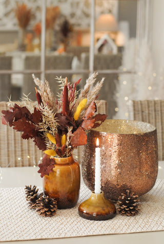 Set of Autumn Vase with Flowers & Little Vase II