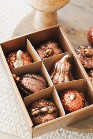 Mini Glitter Pumpkins - Set van 6