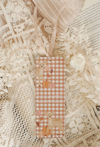 Autumn is Calling Bookmark with Satin Ribbon