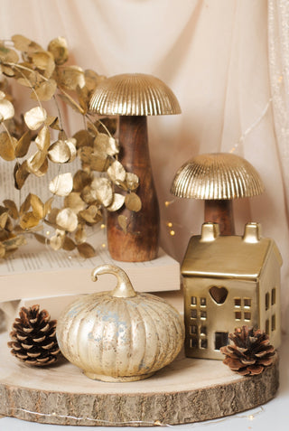 GOLD TEALIGHT HOUSE