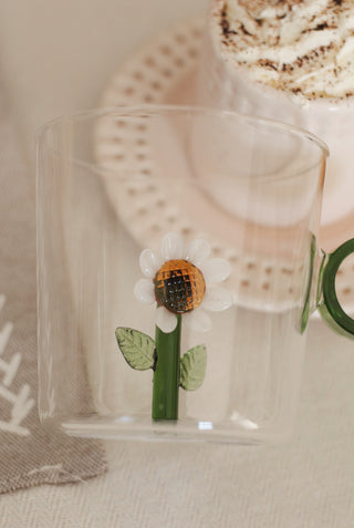 Glass Sunflower Mug