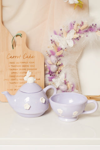 Lilac Bunny Mug & Teapot