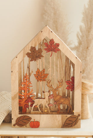 Autumn Woodland Scene with Light