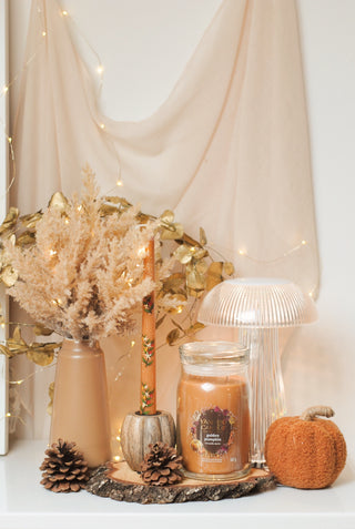 Wooden Pumpkin Dinner Candle Holder