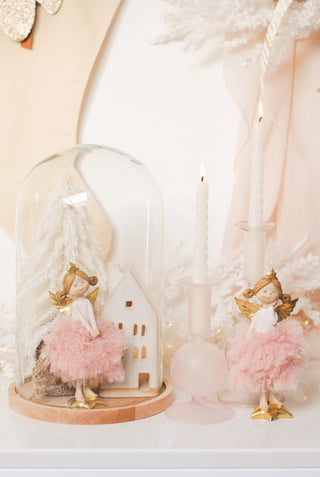 LITTLE PINK ANGEL WITH FLUFFY SKIRT - HANDJE AAN GEZICHT