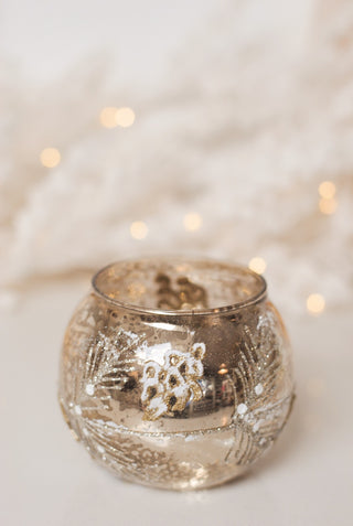 CHRISTMAS GLOW - TEALIGHT HOLDER CHAMPAGNE