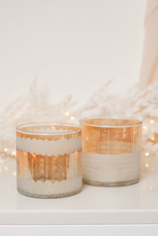 GOLD & MATTE II GLASS TEALIGHT HOLDER