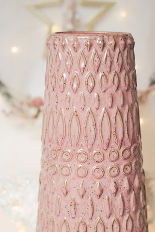 STRUCTURED TALL PINK VASE