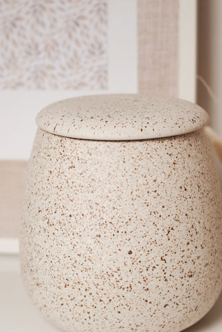 BIG SPECKLED JAR WITH LID