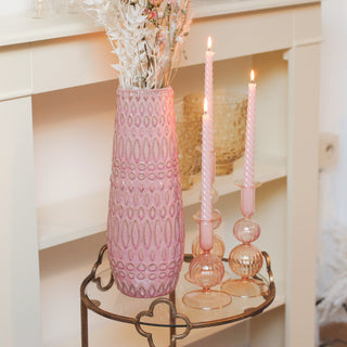 STRUCTURED TALL PINK VASE