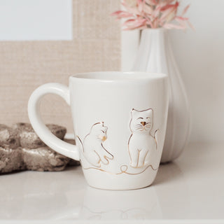 TWO GOLD KITTIES - MUG