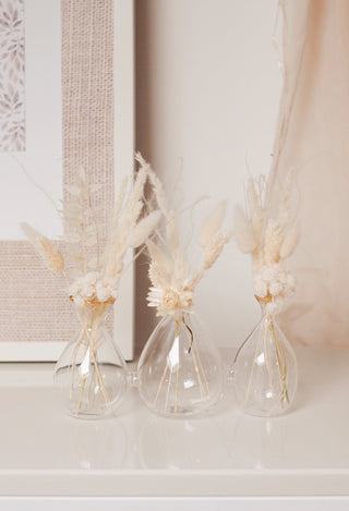 GLASS VASES WITH GOLD RIM