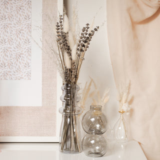 GREY GLASS RIPPLE VASE