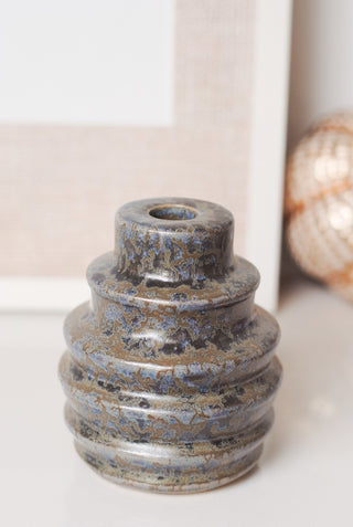 CANDLE HOLDER - GLAZED GREY