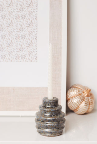 CANDLE HOLDER - GLAZED GREY