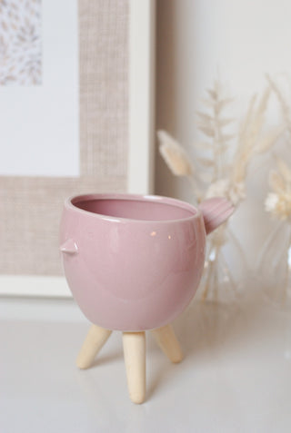 PINK BIRDIE PLANTER